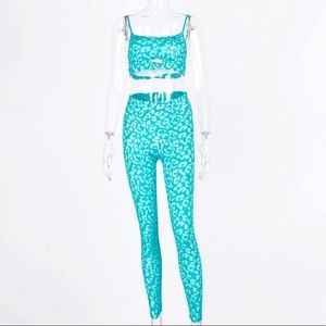 Cheetah Print Workout Outfit gym set